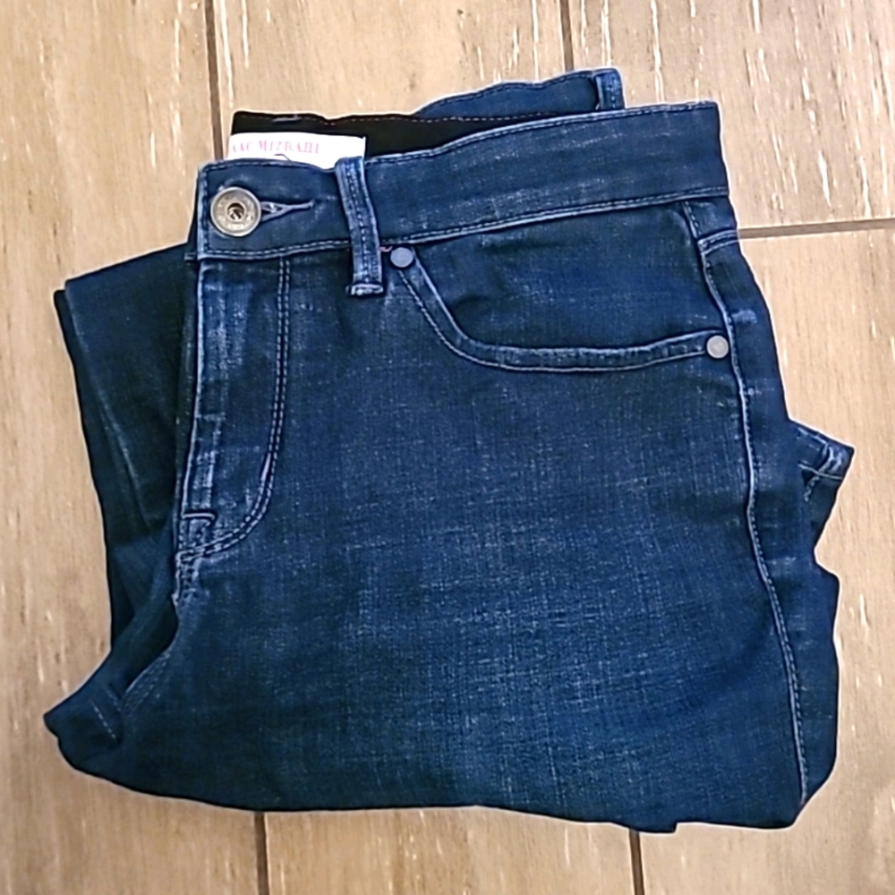 ISAAC MIZRAHI SLIM BOOT BLUE DENIM Dark WASHED WOMENS JEANS Sz 10